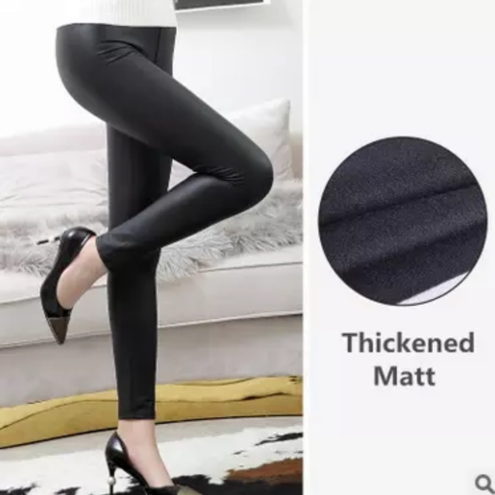 Leather Leggings Black Leather Pants - Picture 3 of 3